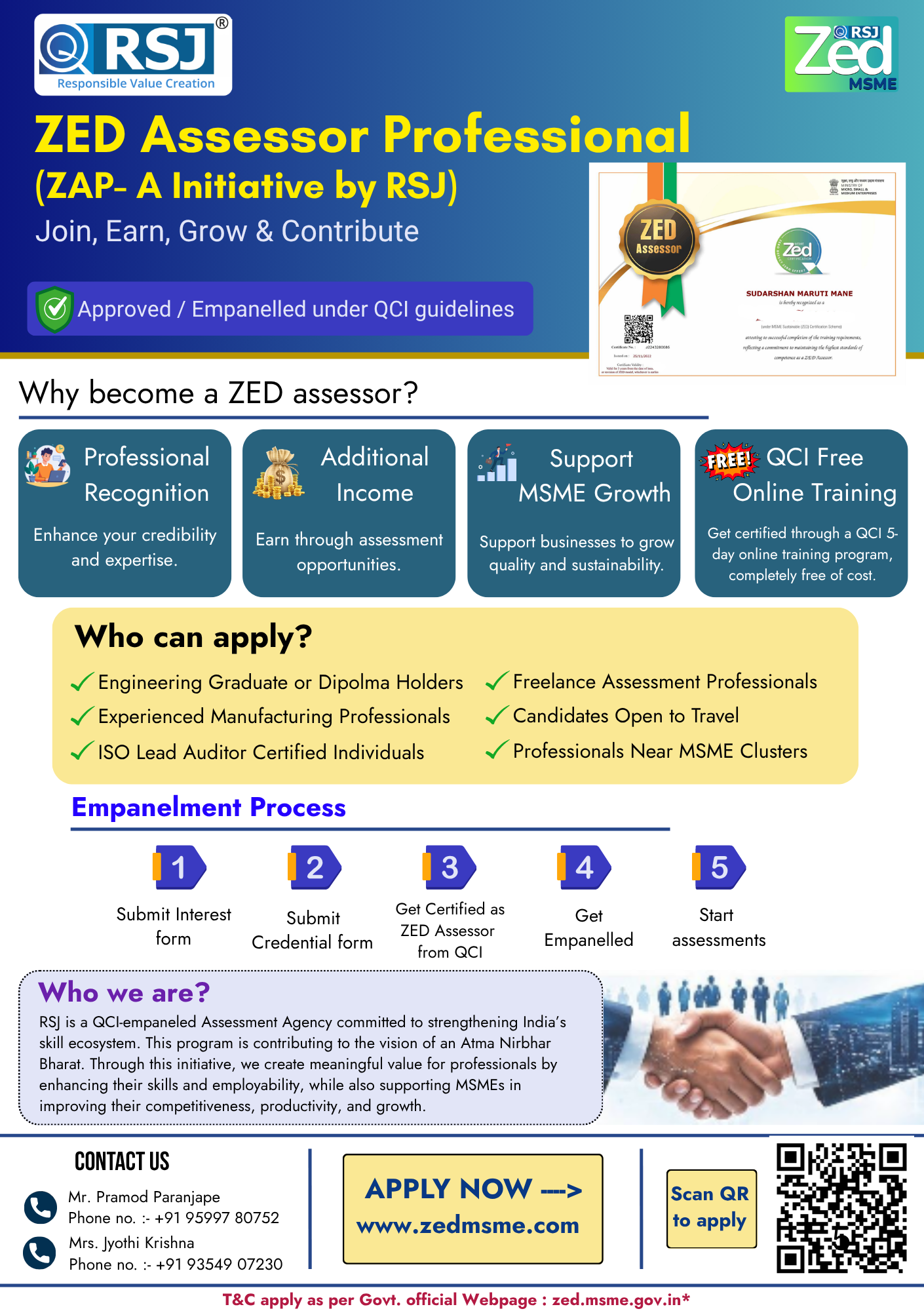 ZAP – ZED Professional Development Initiative - RSJ ZED MSME